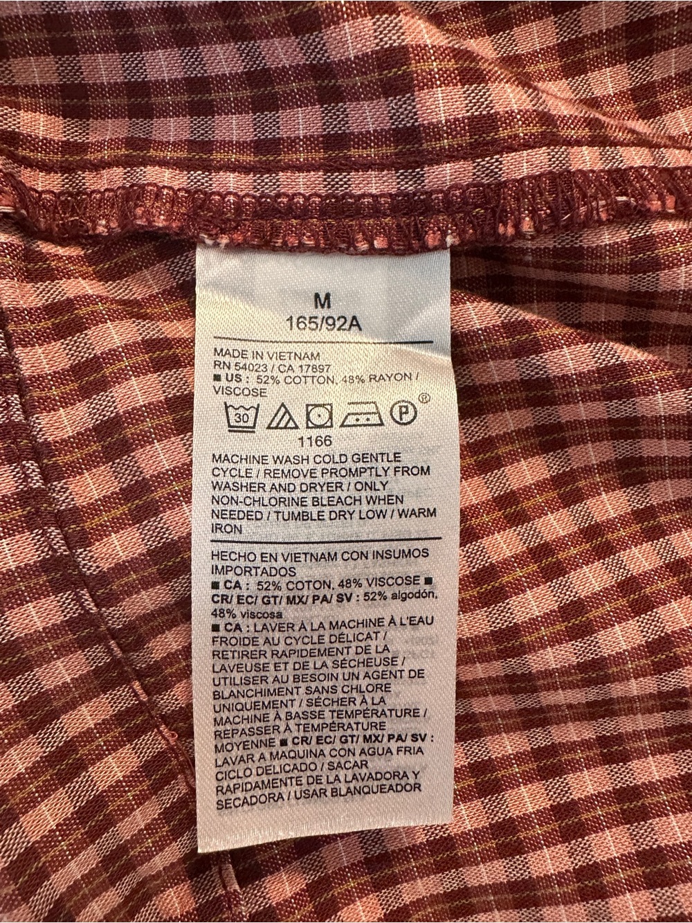 Old Navy Off the Shoulder Gingham Tiered Mini Dress in Rust Plaid - Picture 5 of 8